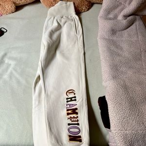 Cream/White champion sweats for women